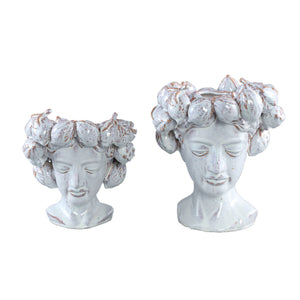 Statue aus glasierter Keramik, Frauenkopfdesign, elegante Gestaltung – Alani B | PTMD - Esszett Luxury | Stilvolles Wohnen mit Charakter