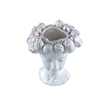 Statue aus glasierter Keramik, Frauenkopfdesign, elegante Gestaltung – Alani B | PTMD - Esszett Luxury | Stilvolles Wohnen mit Charakter