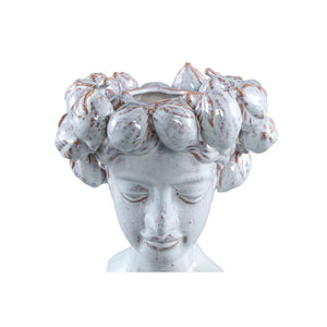 Statue aus glasierter Keramik, Frauenkopfdesign, elegante Gestaltung – Alani B | PTMD - Esszett Luxury | Stilvolles Wohnen mit Charakter