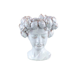 Statue aus glasierter Keramik, Frauenkopfdesign, elegante Gestaltung – Alani B | PTMD - Esszett Luxury | Stilvolles Wohnen mit Charakter
