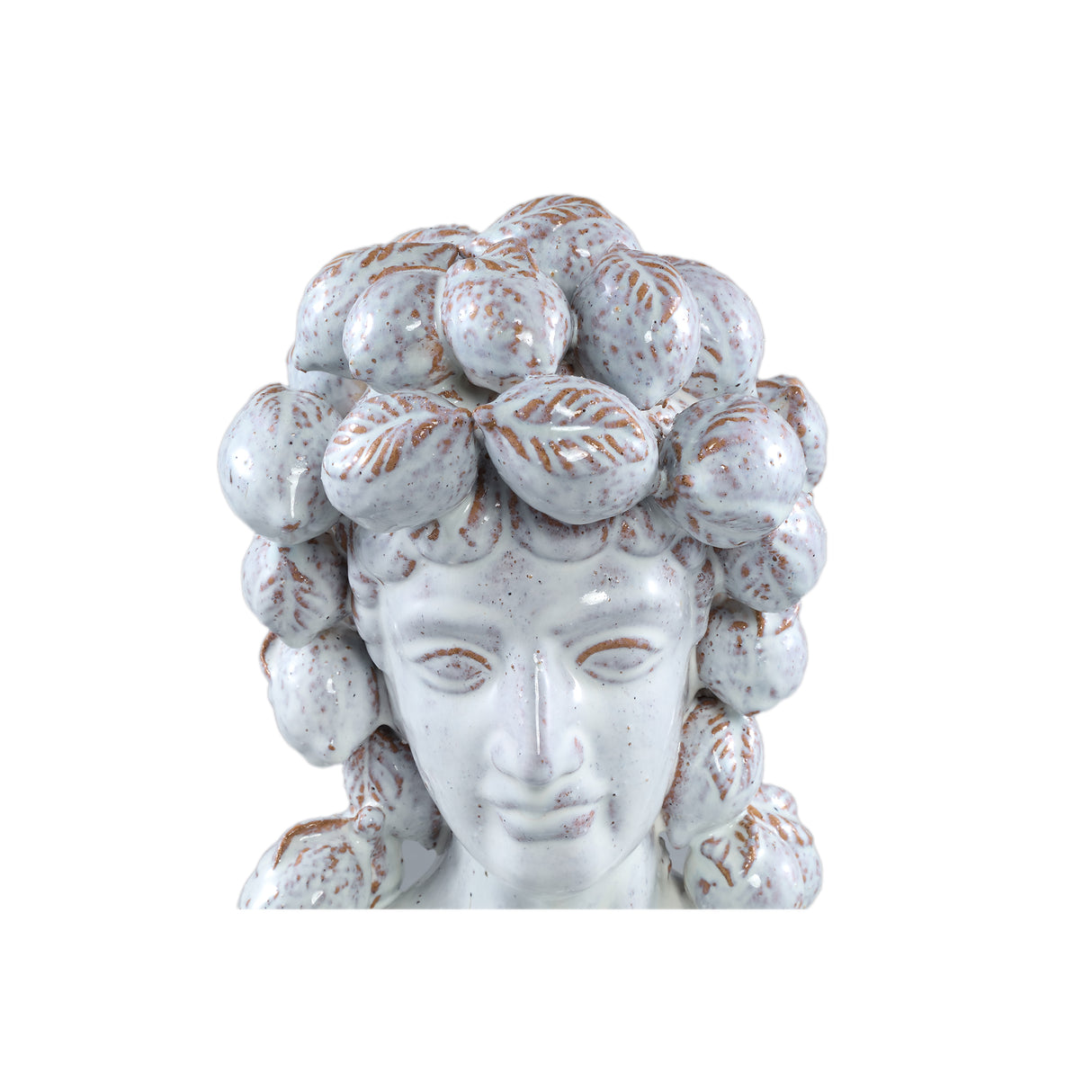 Statue aus glasierter Keramik, Frauenkopfdesign, elegante Gestaltung – Alani C | PTMD - Esszett Luxury | Stilvolles Wohnen mit Charakter