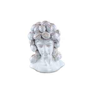 Statue aus glasierter Keramik, Frauenkopfdesign, elegante Gestaltung – Alani C | PTMD - Esszett Luxury | Stilvolles Wohnen mit Charakter