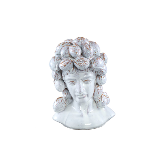 Statue aus glasierter Keramik, Frauenkopfdesign, elegante Gestaltung – Alani C | PTMD - Esszett Luxury | Stilvolles Wohnen mit Charakter
