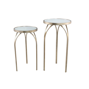 Beistelltisch aus Eisen in Gold mit Spiegeloberfläche und Fairy - Design – Rikka | PTMD - Esszett Luxury | Stilvolles Wohnen mit Charakter