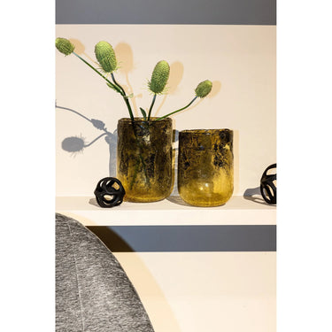 Vase – Raues Relief, Zeitloses Design, Gelbe Farbe - Alter | PTMD