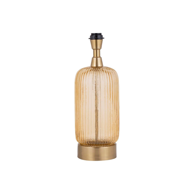 lampe aus Glas, lang, amberfarben mit goldenen Akzenten – Juliet | PTMD - Esszett Luxury | Stilvolles Wohnen mit Charakter