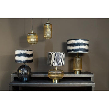 lampe aus Glas, lang, amberfarben mit goldenen Akzenten – Juliet | PTMD - Esszett Luxury | Stilvolles Wohnen mit Charakter