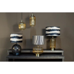 lampe aus Glas, lang, amberfarben mit goldenen Akzenten – Juliet | PTMD - Esszett Luxury | Stilvolles Wohnen mit Charakter