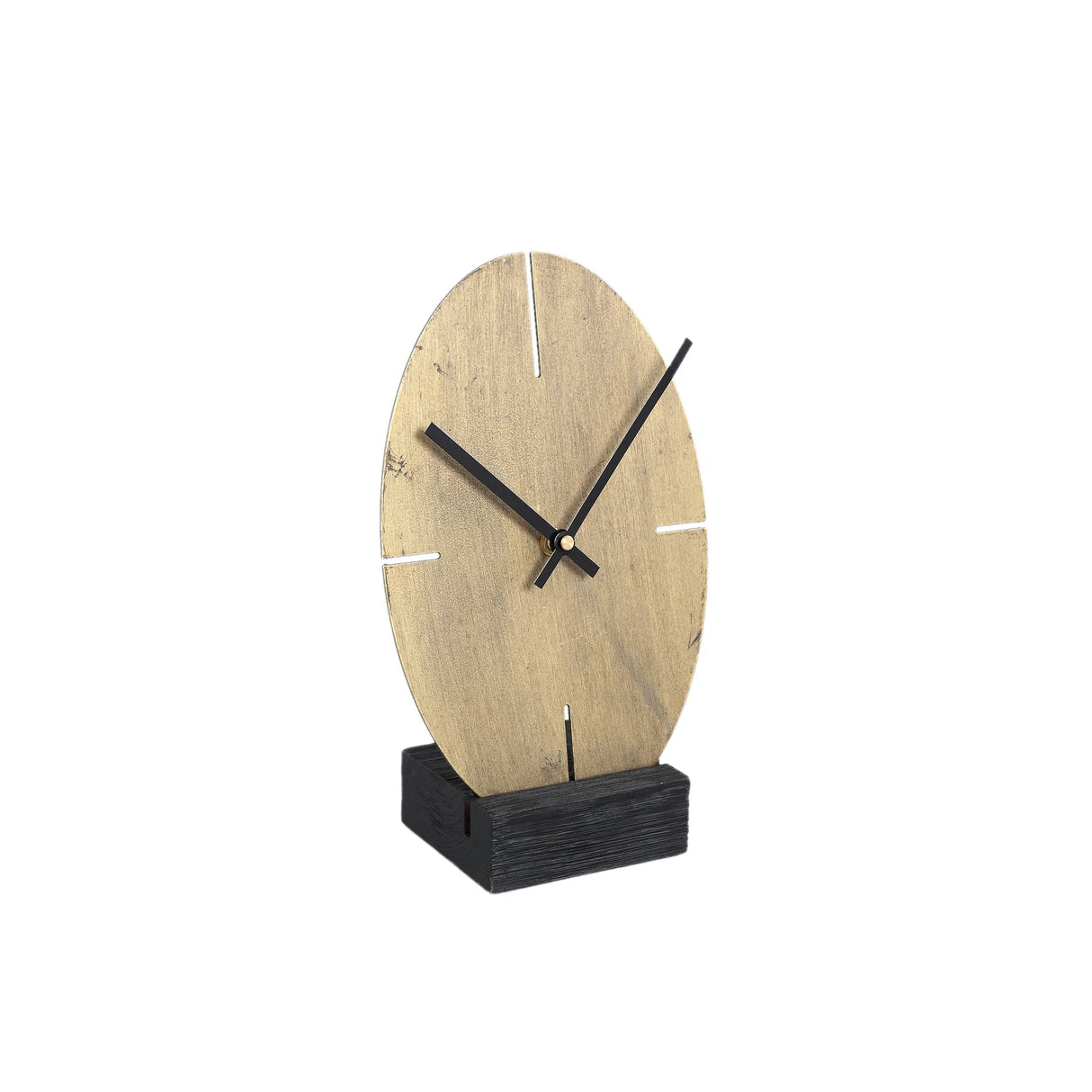 Table clock - Tunes gold metal oval