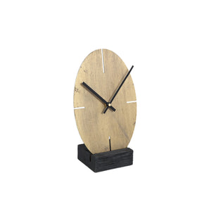 Table clock - Tunes gold metal oval