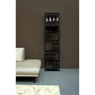 Weinregal – Eisen, Glashalter, Flaschenablage, rechteckig, schwarz, 16 Flaschen – Zalig | PTMD