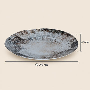 Teller – Weißes Porzellan, Runde Form, Schlichte Optik, 28 cm - Kaylaa | PTMD