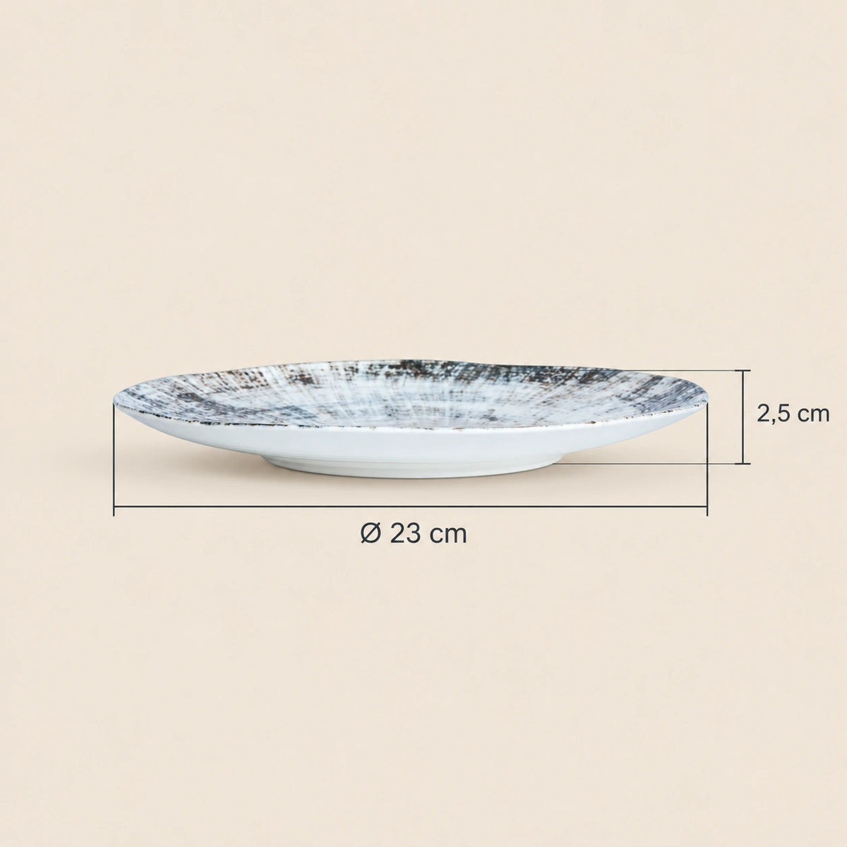 Teller – Weißes Porzellan, Runde Form, Schlichte Optik, 23 cm - Kaylaa | PTMD