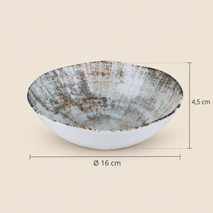 Schale – Weißes Porzellan, Gemischtes Design, Schlichte Optik, 16 cm - Kaylaa | PTMD