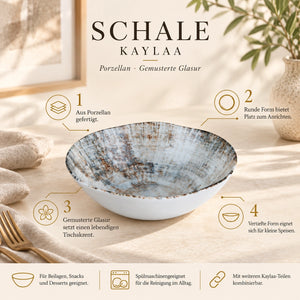 Schale – Weißes Porzellan, Gemischtes Design, Schlichte Optik, 16 cm - Kaylaa | PTMD