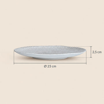 Teller – Creme Porzellan, Runde Form, Schlichte Optik, 23 cm - Kaylaa | PTMD