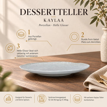 Teller – Creme Porzellan, Runde Form, Schlichte Optik, 23 cm - Kaylaa | PTMD