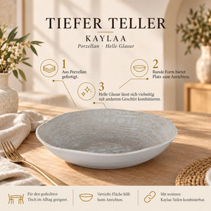 Porcelain plate, deep design, dishwasher safe – Kaylaa | PTMD