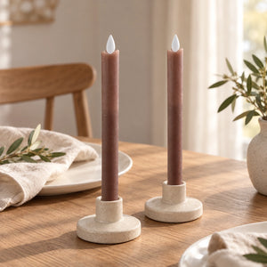 LED taper candle with moving flame and timer function battery operated - Led | PTMD