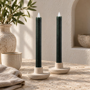 LED taper candle with moving flame and timer function battery operated - Led | PTMD
