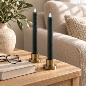 LED taper candle with moving flame and timer function battery operated - Led | PTMD
