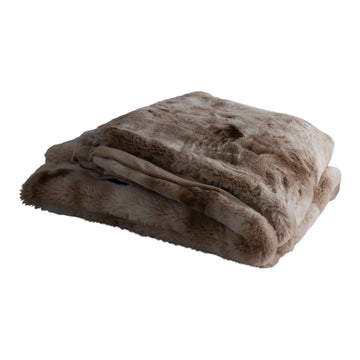 Decke – Beige Polyester, Kunstfell-Optik, Kuschelige Oberfläche, 150 x 200 cm - Linde | PTMD