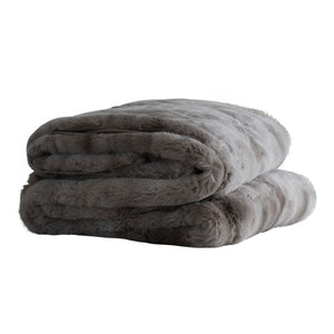 Kuscheldecke - faux fur in Geschenkbox Grau
