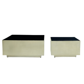 Couchtisch aus Eisen mit quadratischem Schwarzglanz - Design – Irvy | PTMD - Esszett Luxury | Stilvolles Wohnen mit Charakter