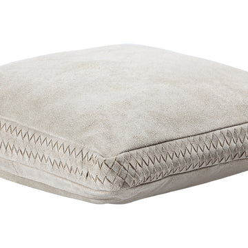 Kissen - Taupe Veloursleder, Reißverschluss, Polyesterfüllung, S – Suky | PTMD