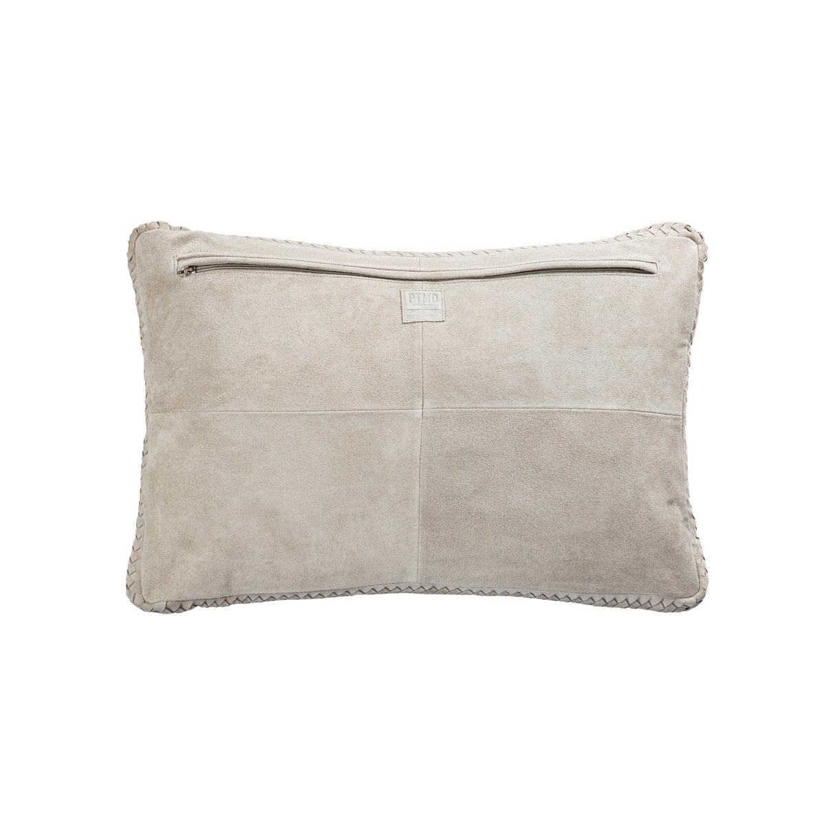 Kissen - Taupe Veloursleder, Reißverschluss, Polyesterfüllung, M – Suky | PTMD