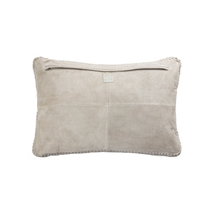 Kissen - Taupe Veloursleder, Reißverschluss, Polyesterfüllung, M – Suky | PTMD