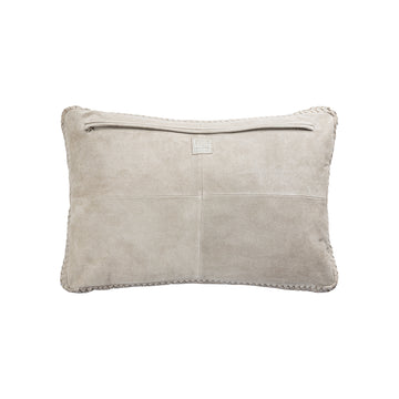 Kissen - Taupe Veloursleder, Reißverschluss, Polyesterfüllung, M – Suky | PTMD
