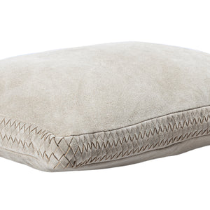 Kissen - Taupe Veloursleder, Reißverschluss, Polyesterfüllung, M – Suky | PTMD