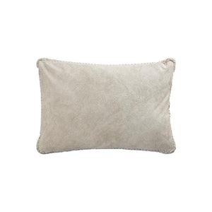 Kissen - Taupe Veloursleder, Reißverschluss, Polyesterfüllung, M – Suky | PTMD