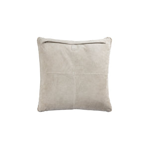 Kissen - Taupe Veloursleder, Reißverschluss, Polyesterfüllung, L – Suky | PTMD
