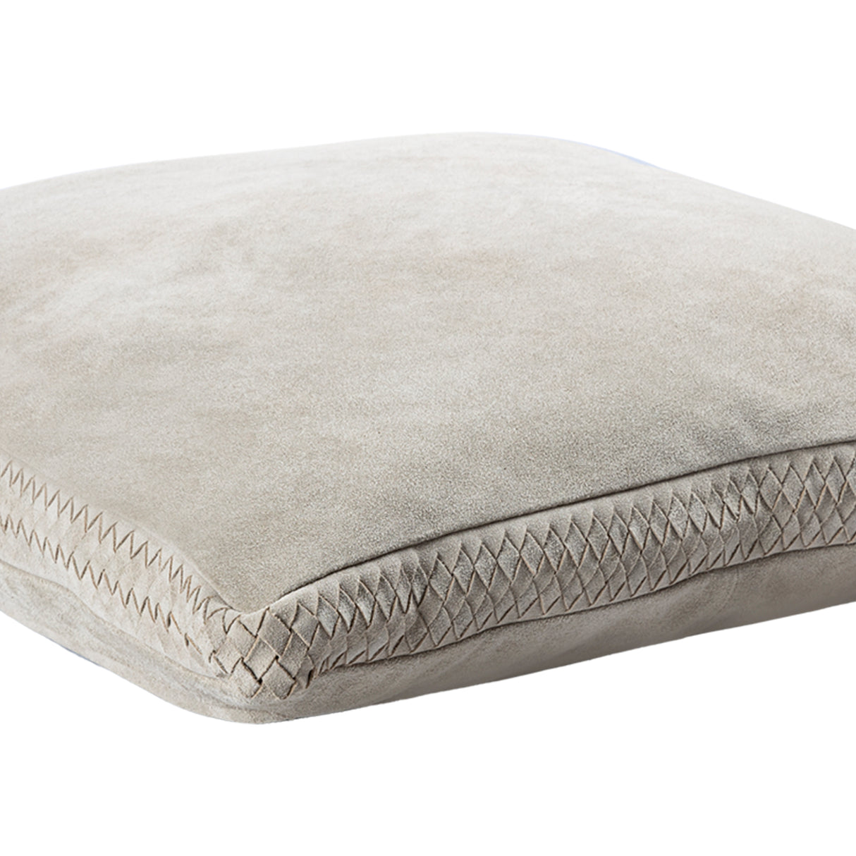 Kissen - Taupe Veloursleder, Reißverschluss, Polyesterfüllung, L – Suky | PTMD