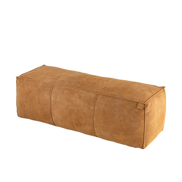 Hocker rechteckig aus Wildleder mit handgefertigtem Finish und dekorativer Naht – Marieke | PTMD - Esszett Luxury | Stilvolles Wohnen mit Charakter
