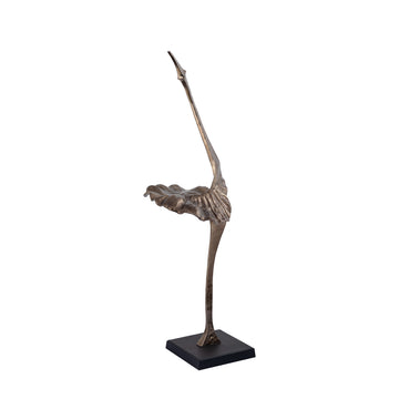 Statue – Messing Aluminium, Schwarze Basis, Skulpturales Design, S - Yobie | PTMD