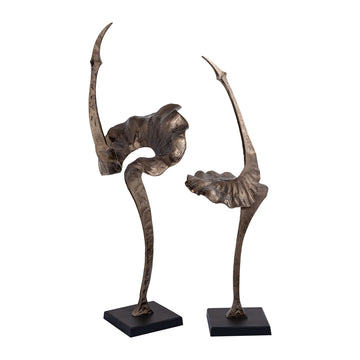Statue – Messing Aluminium, Schwarze Basis, Skulpturales Design, L - Yobie | PTMD