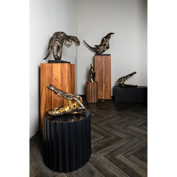 Cast aluminum statue with crocodile head and hand-finished surface – Lizee | PTMD