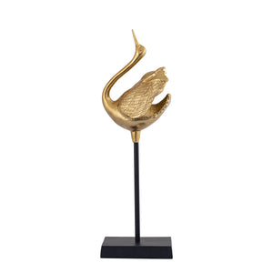 XL Gold-Colored Aluminum Swan Statue with Closed Wings – Joycee | PTMD