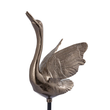 Statue – Schwan Design, Geschlossene Flügel, Aluminium Material, Braun – Joycee | PTMD