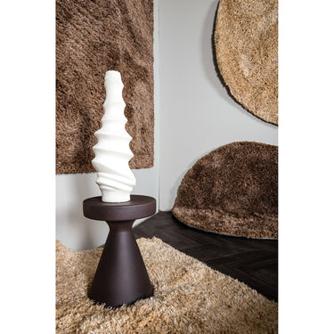 Teppich – Stoffgewebe, Gewebtes Design, Runde Form, Braun S – Jups | PTMD