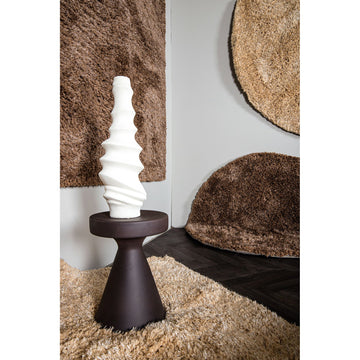 Teppich – Stoffgewebe, Gewebtes Design, Runde Form, Braun S – Jups | PTMD