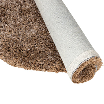 Teppich – Stoffgewebe, Gewebtes Design, Runde Form, Braun S – Jups | PTMD