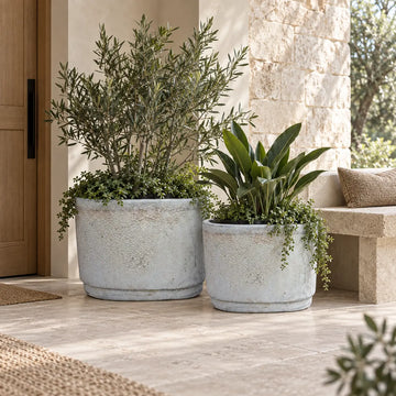 Topf – Glattes Design, Ovale Form, Keramik Material, Grau – Javier | PTMD