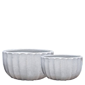 Vase - Set aus Keramik mit gerippter runder Form & handgefertigter Ausführung – Rae | PTMD - Esszett Luxury | Stilvolles Wohnen mit Charakter