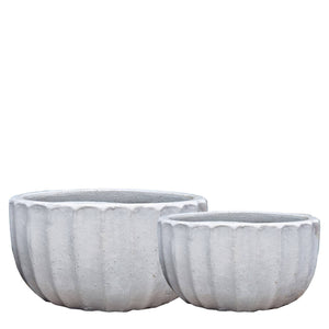 Vase - Set aus Keramik mit gerippter runder Form & handgefertigter Ausführung – Rae | PTMD - Esszett Luxury | Stilvolles Wohnen mit Charakter