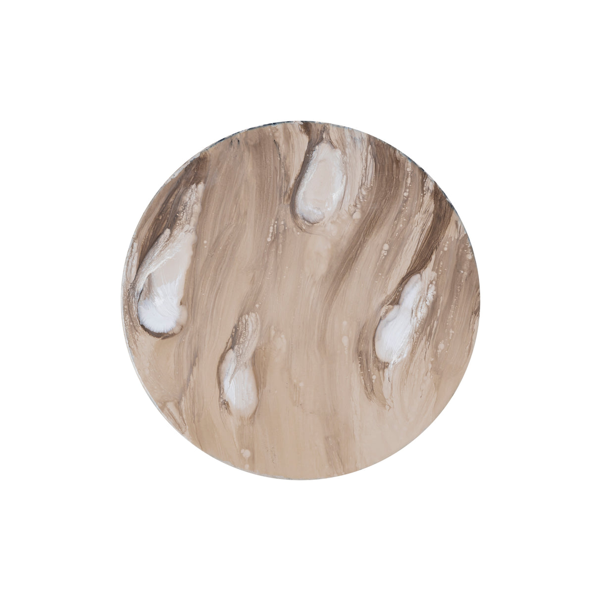 Side table – Iron, round, cream, glossy, hand-finished, S – Maran Cream | PTMD