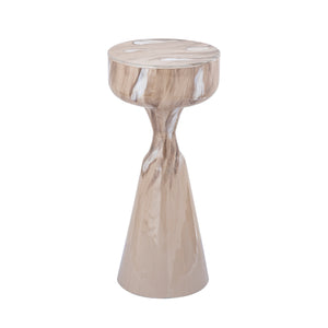 Side table – Iron, round, cream, glossy, hand-finished, S – Maran Cream | PTMD